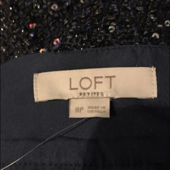 Loft sparkly blue mini skirt. Size 8p - Picture 7 of 16